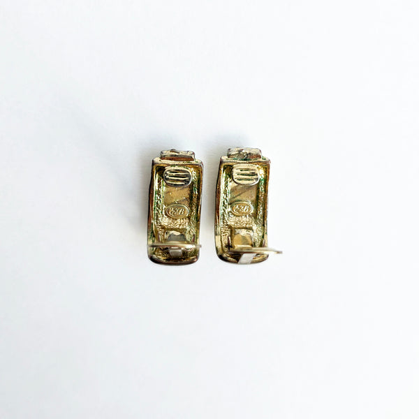 1980s Italian clip-on enamel earrings
