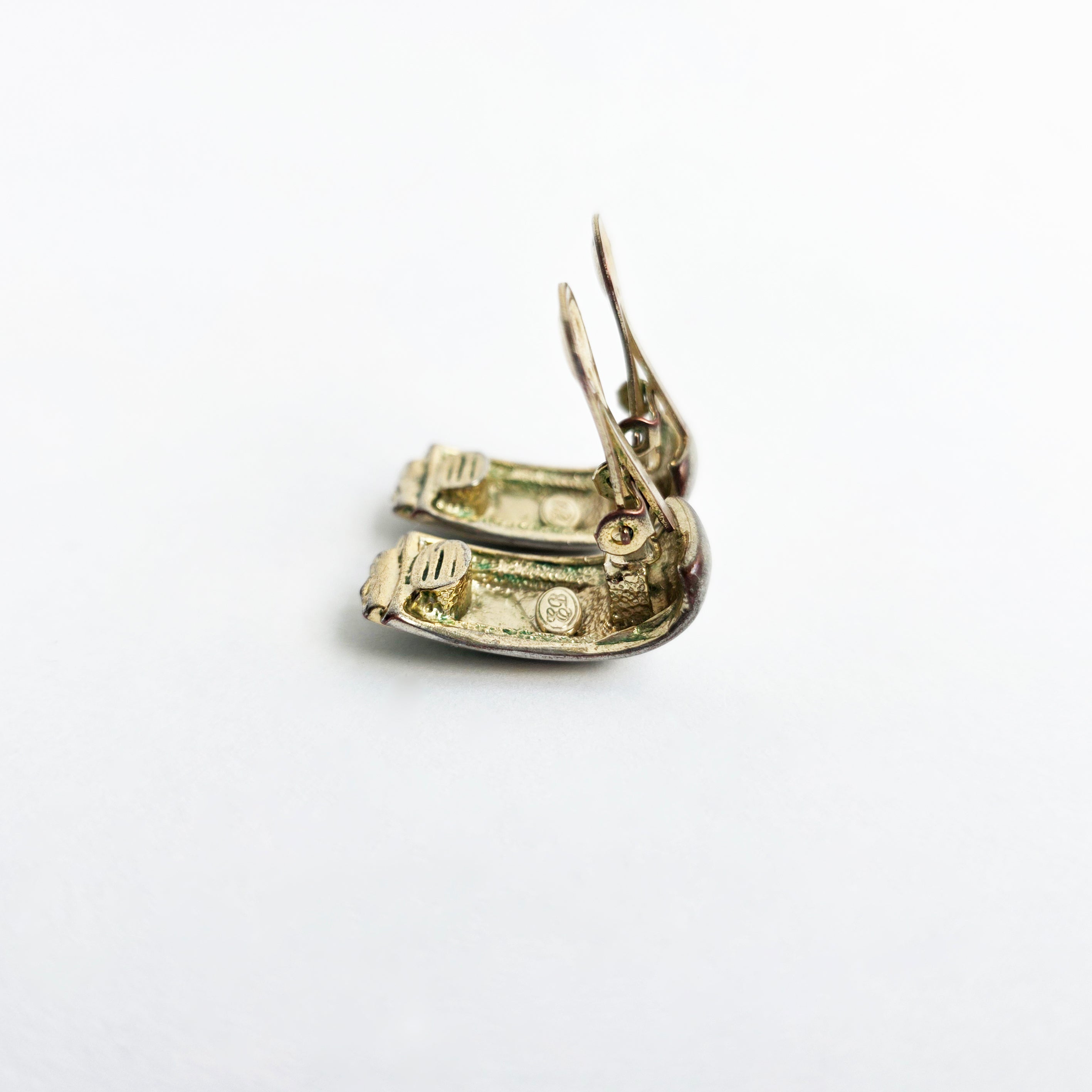 1980s Italian clip-on enamel earrings
