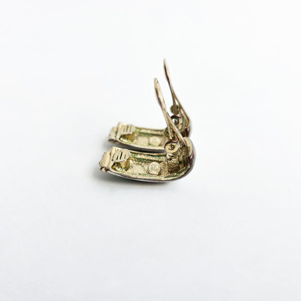 1980s Italian clip-on enamel earrings