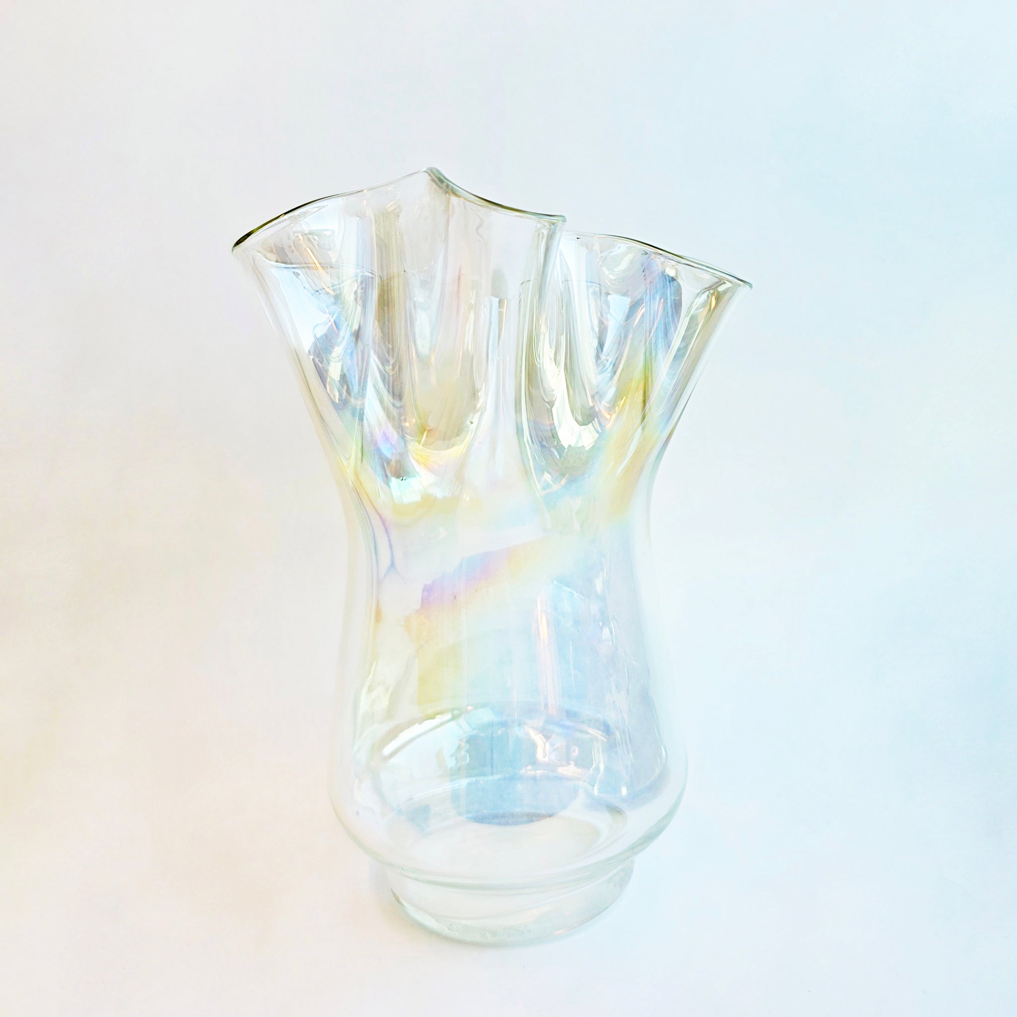 1980s Italian iridescent glass vase