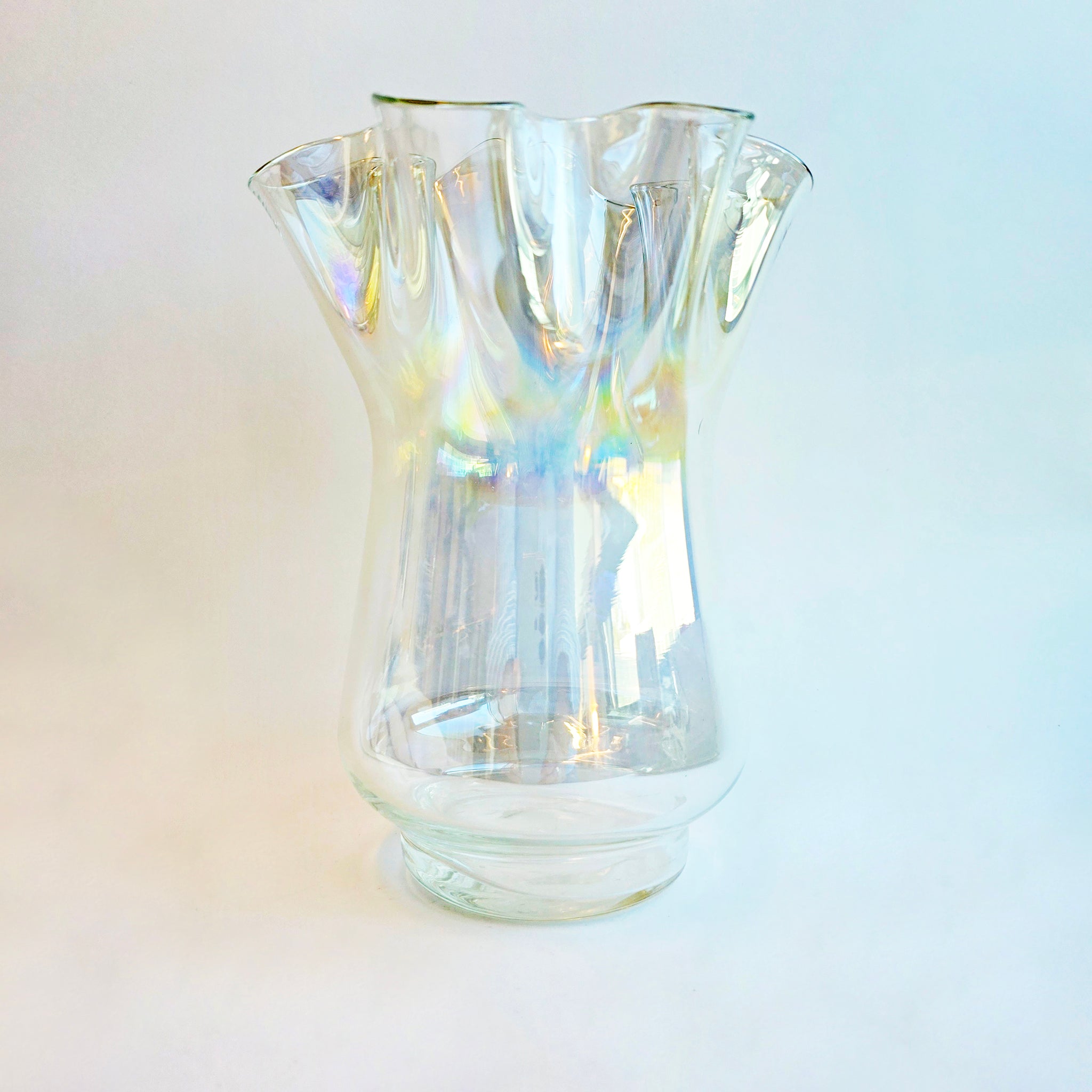 1980s Italian iridescent glass vase