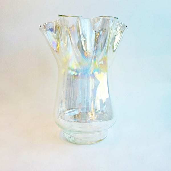 1980s Italian iridescent glass vase