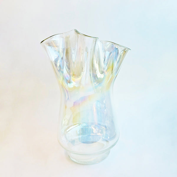1980s Italian iridescent glass vase