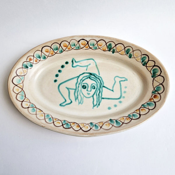 1980s Sicilian oval plate