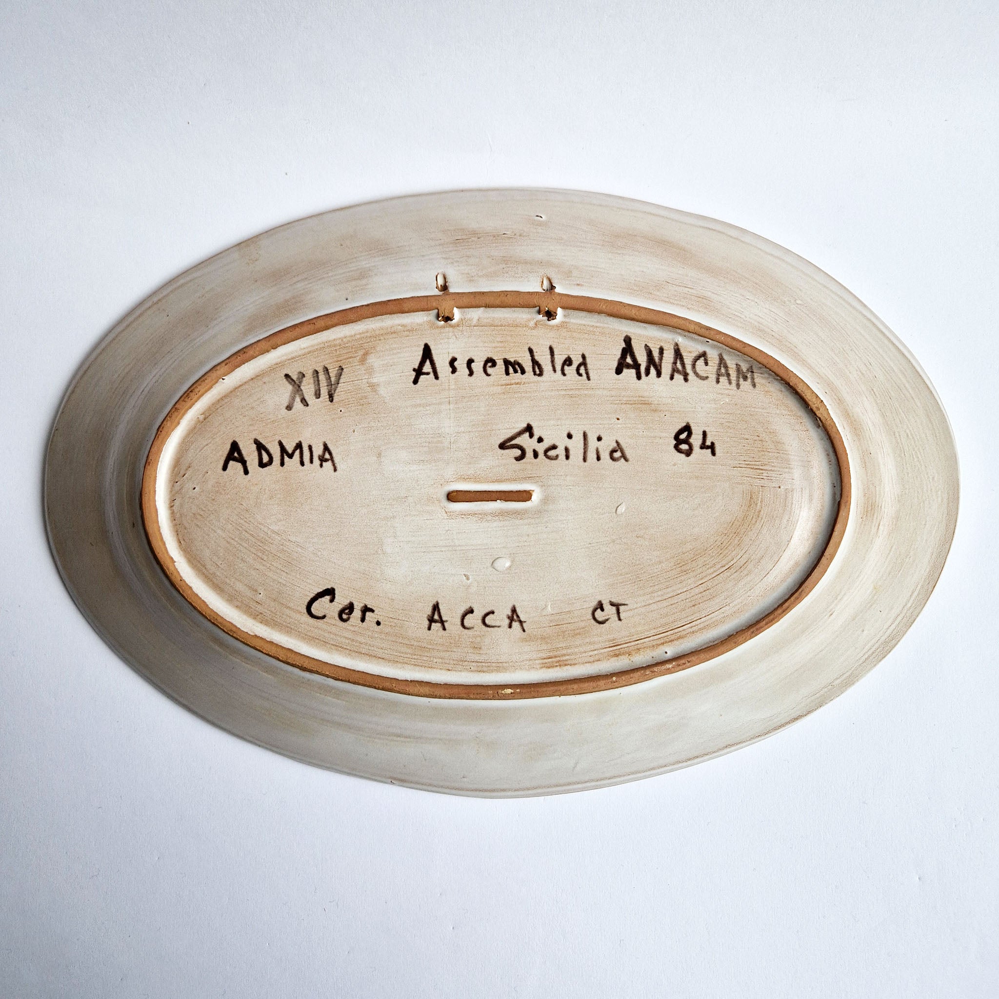 1980s Sicilian oval plate