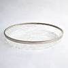1980s acrylic ice and silver-plated oval tray by Ulderico Cavinato