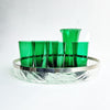1980s acrylic ice and silver-plated oval tray by Ulderico Cavinato