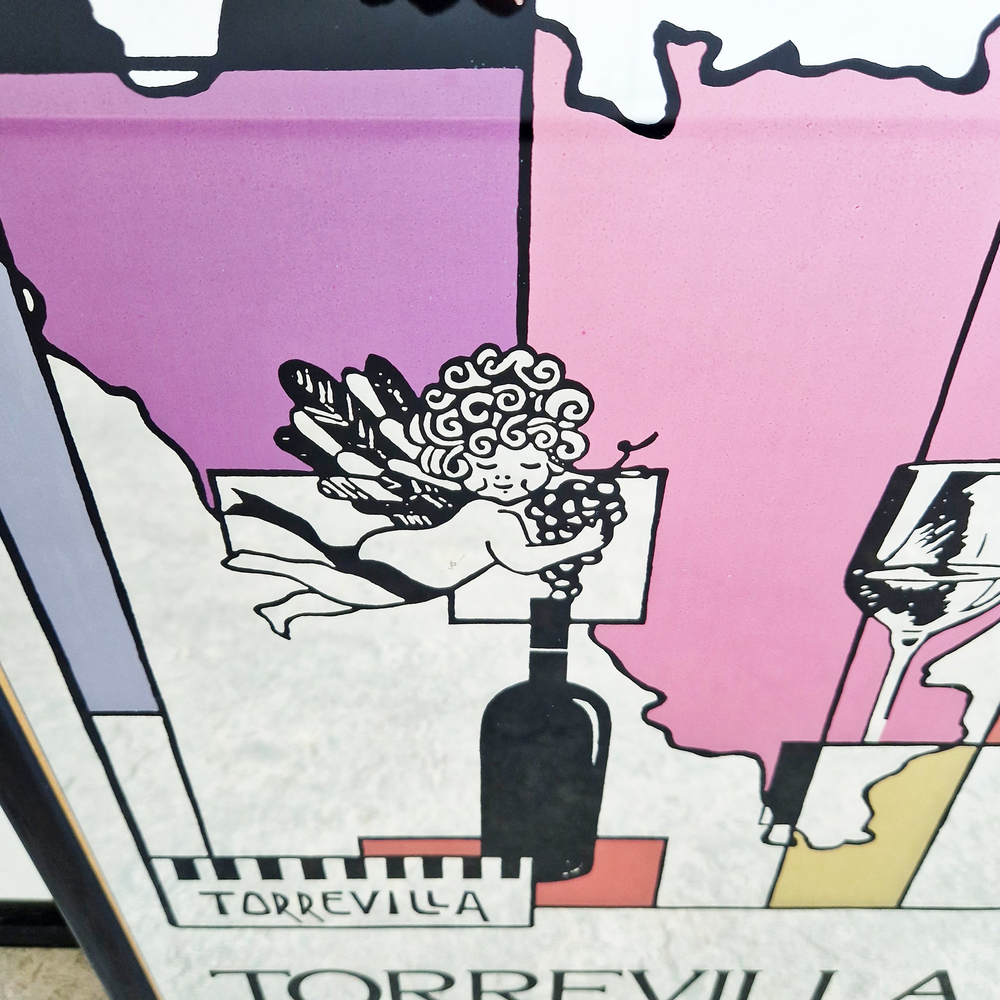 1980s advertising mirror for Torrevilla winery