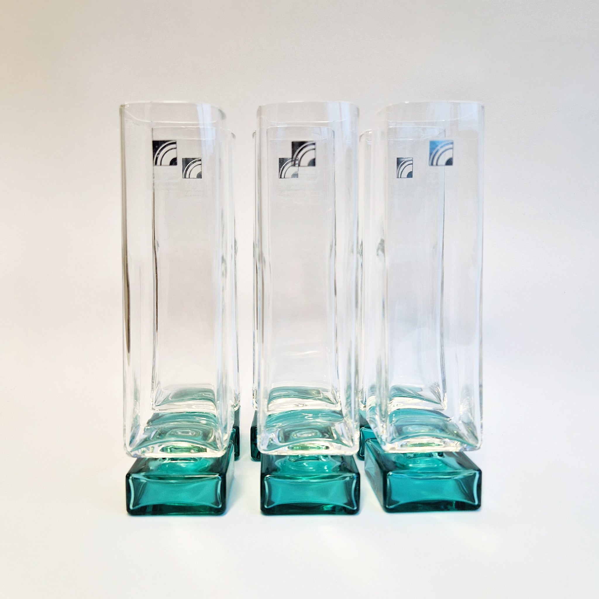 1980s champagne glasses by Luigi Bormioli (set of 6)