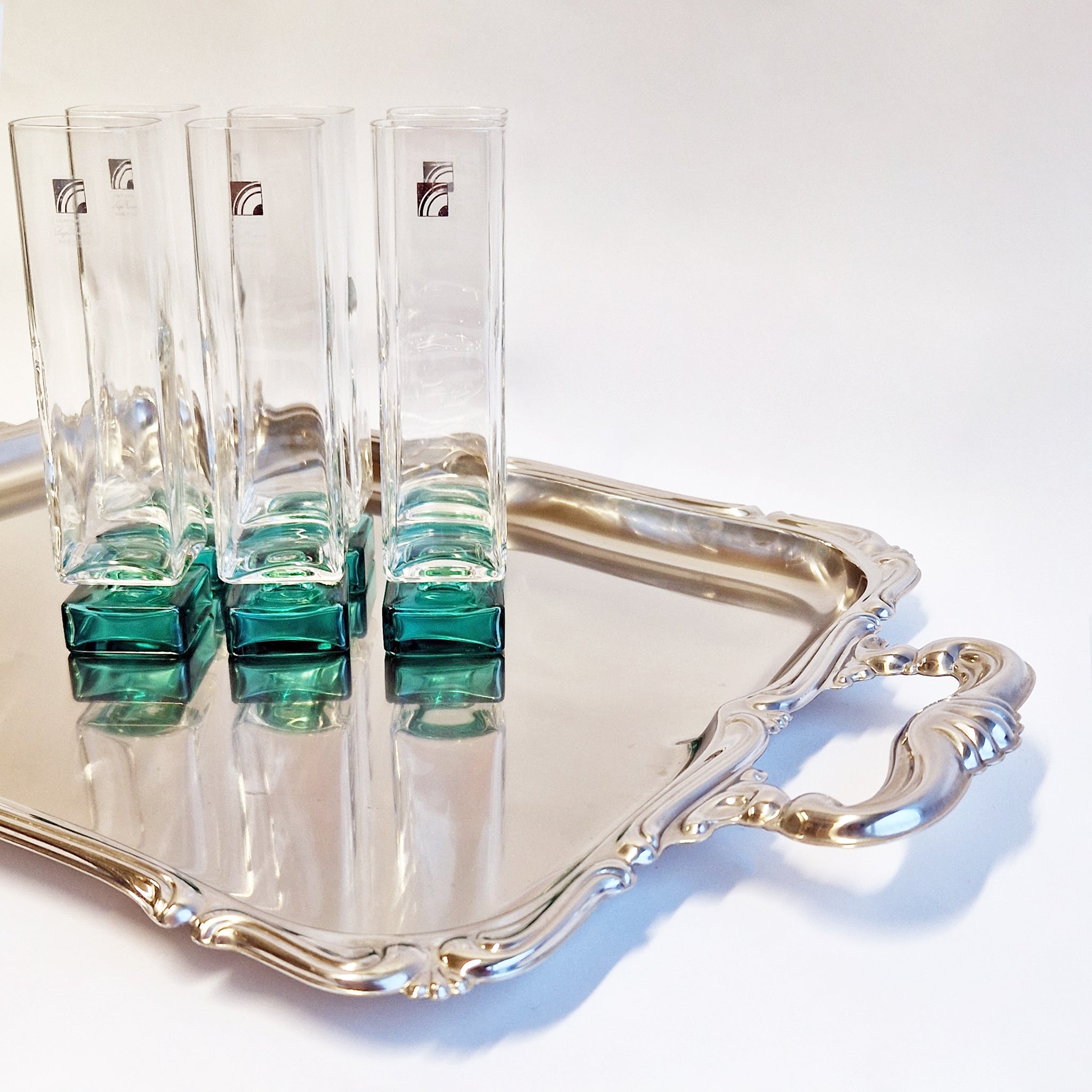 1980s champagne glasses by Luigi Bormioli (set of 6)