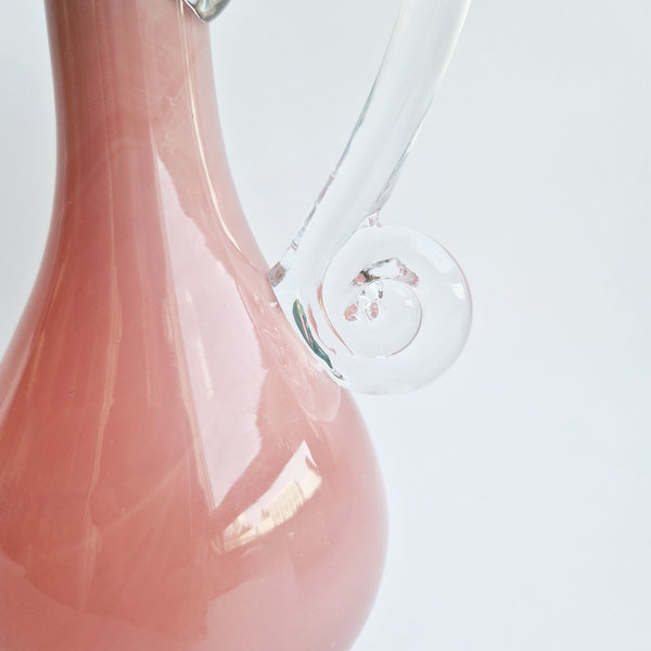 1980s pink glass vase by Jerzy Słuczan-Orkusz