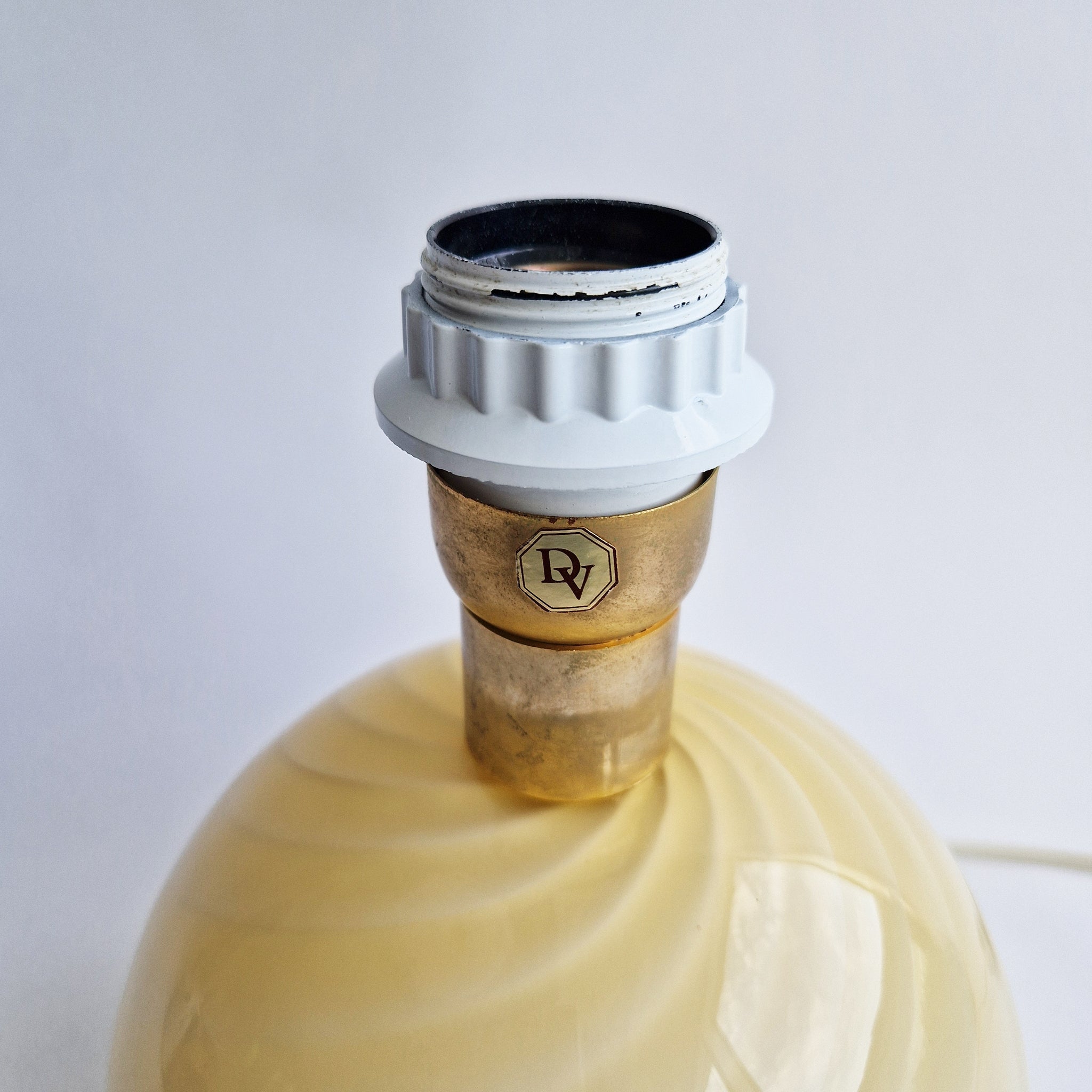1980s Murano yellow ball table lamp by Da Vinci