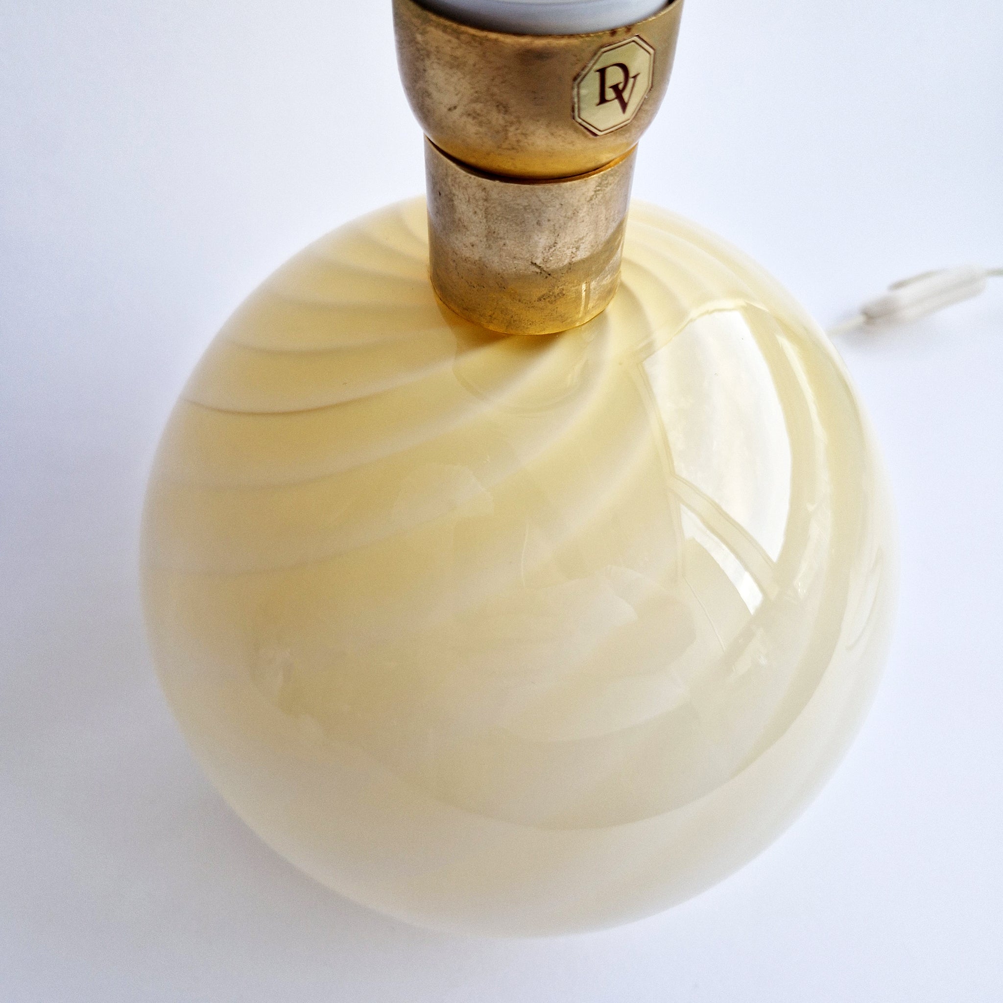 1980s Murano yellow ball table lamp by Da Vinci