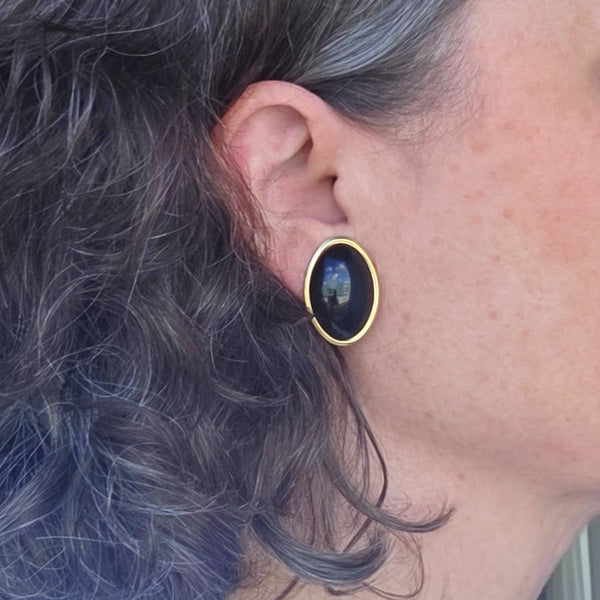 Vintage Italian cabochon clip-on earrings
