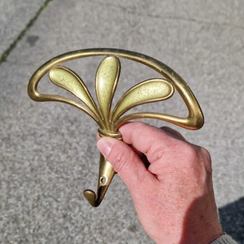 Vintage Italian enameled brass wall hook
