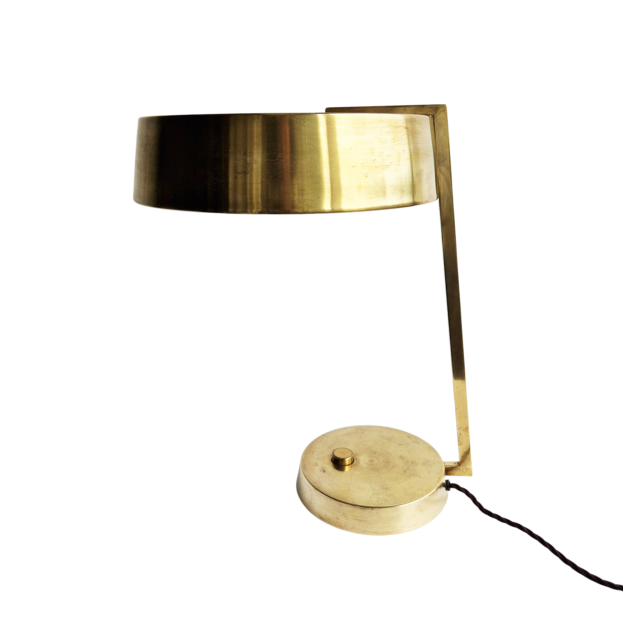 Mid-century large brass table lamp by Stilux Milano attrib.