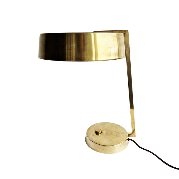 Mid-century large brass table lamp by Stilux Milano attrib.