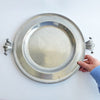Vintage round Italian pewter tray