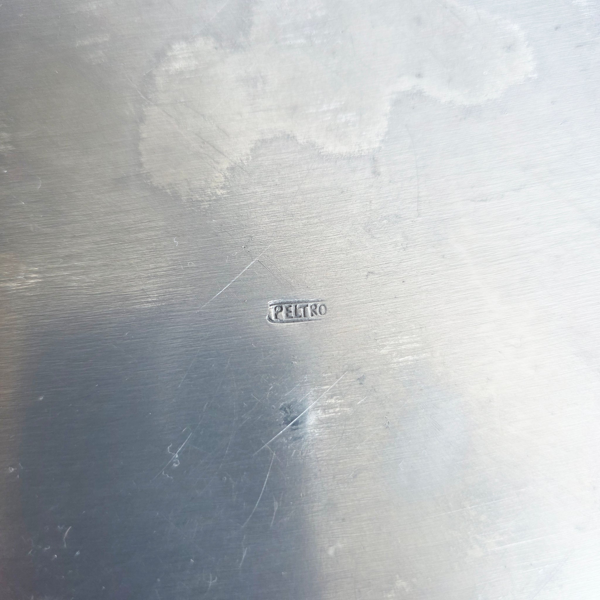 Vintage round Italian pewter tray