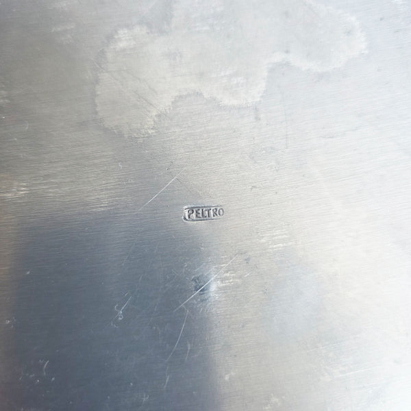 Vintage round Italian pewter tray