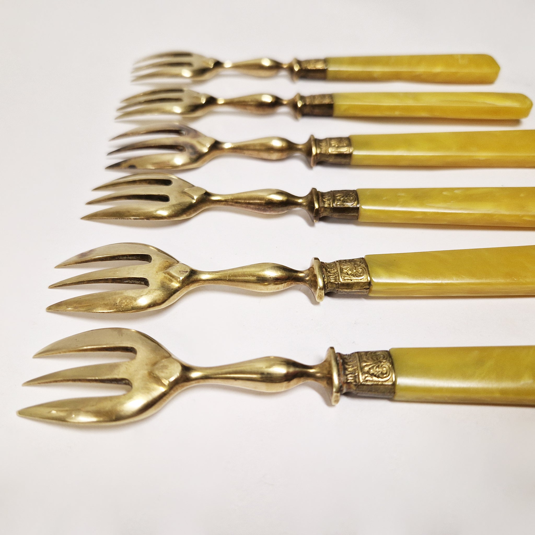 Vintage French brass fork set of 2