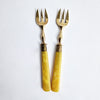 Vintage French brass fork set of 2