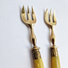 Vintage French brass fork set of 2
