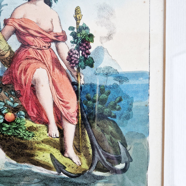 Antique Italian print of Sicily