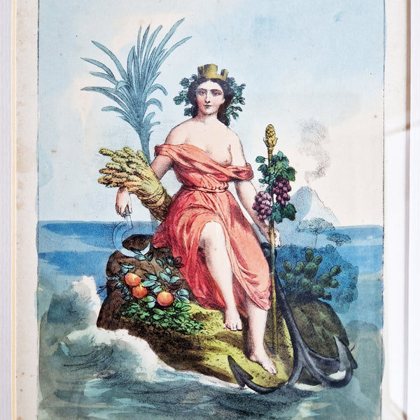 Antique Italian print of Sicily
