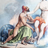 Antique Italian print of the Roman gods Vulcan and Venus