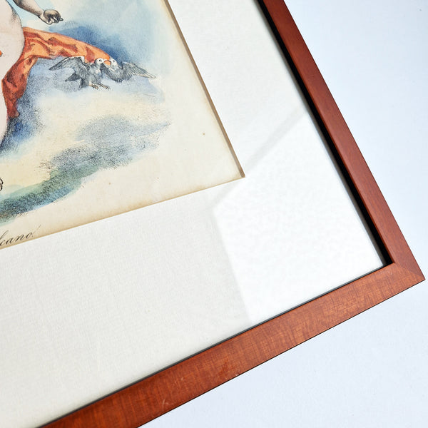 Antique Italian print of the Roman gods Vulcan and Venus