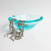 Mid-century Bohemian crystal glass ashtray bowl
