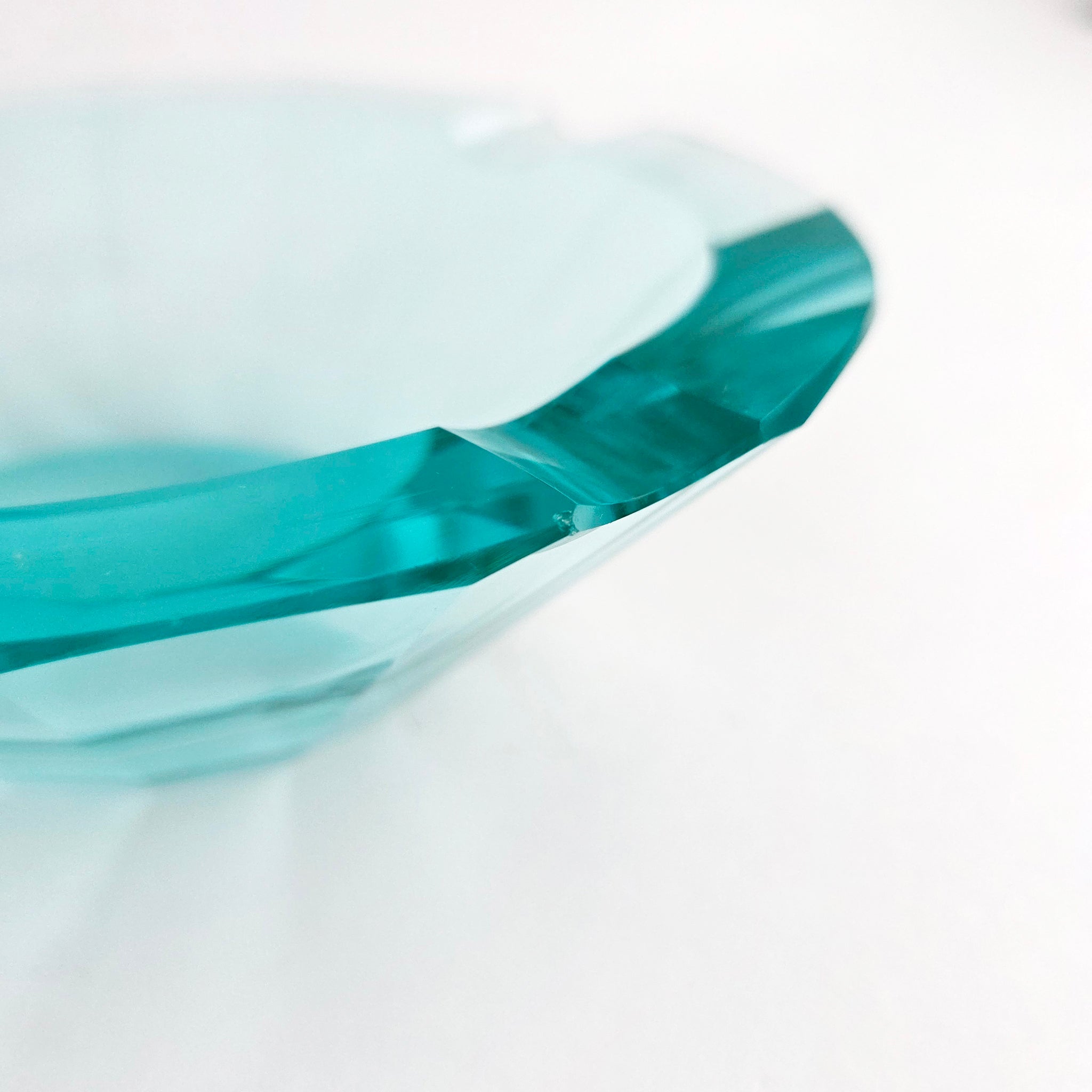 Mid-century Bohemian crystal glass ashtray bowl