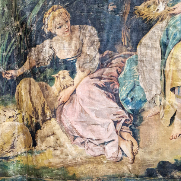 20th century Aubusson tapestry cartoon in the style of F. Boucher