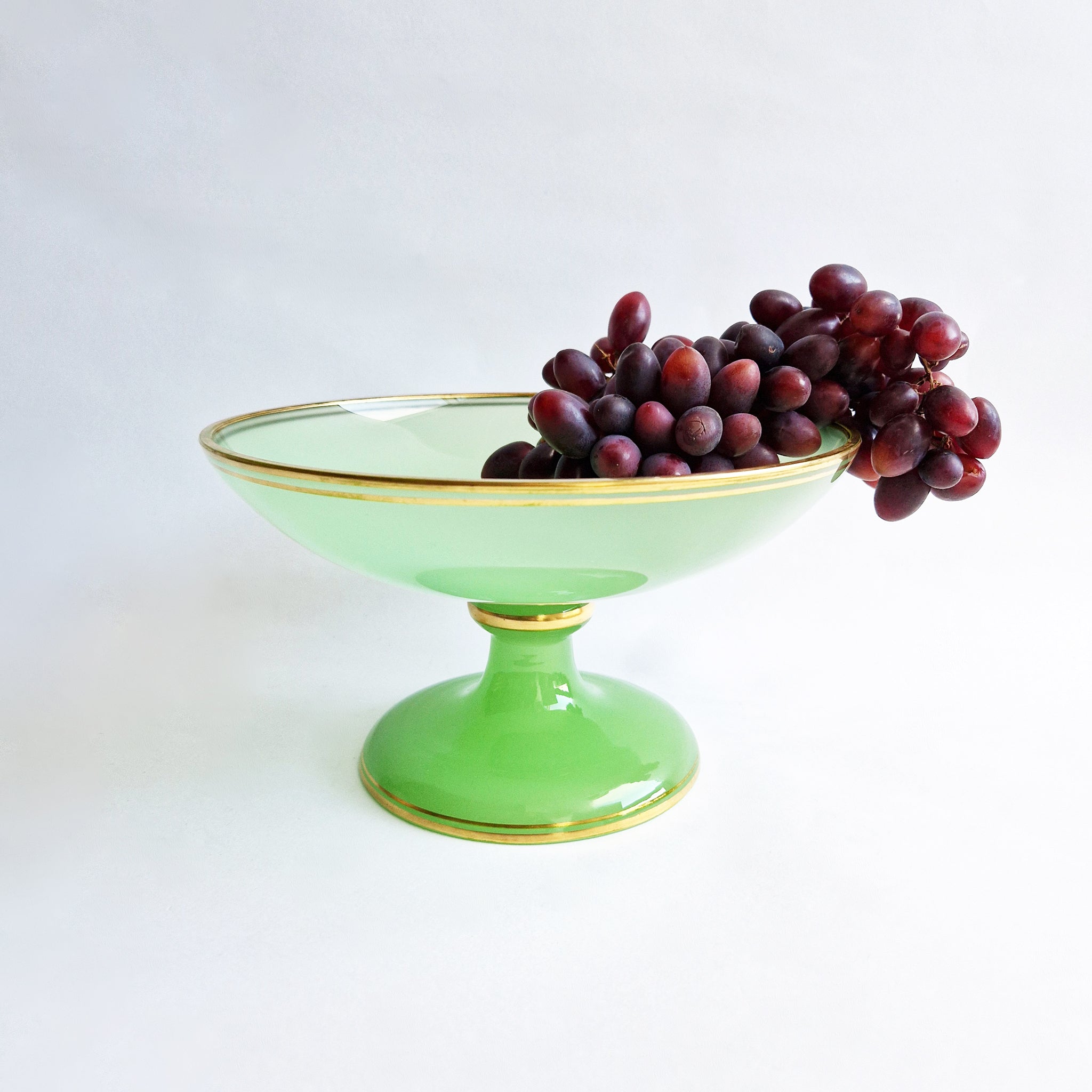 1930s jade green glass fruit stand