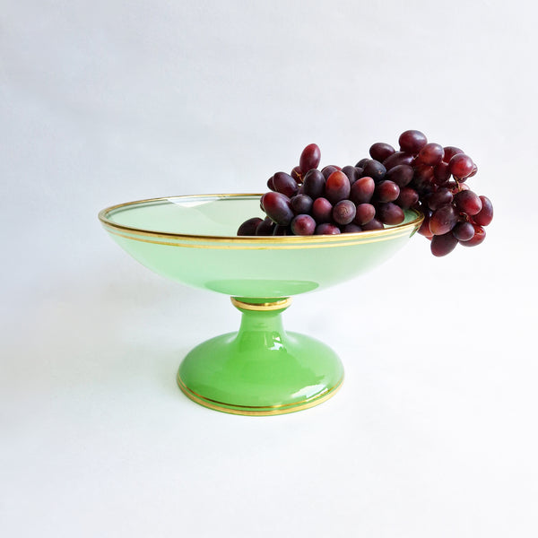 1930s jade green glass fruit stand