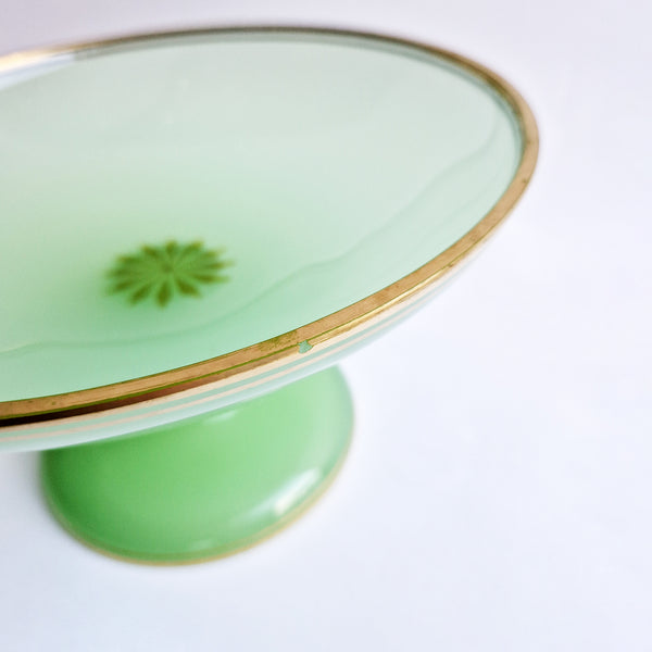 1930s jade green glass fruit stand