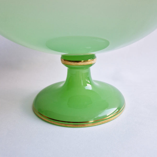 1930s jade green glass fruit stand