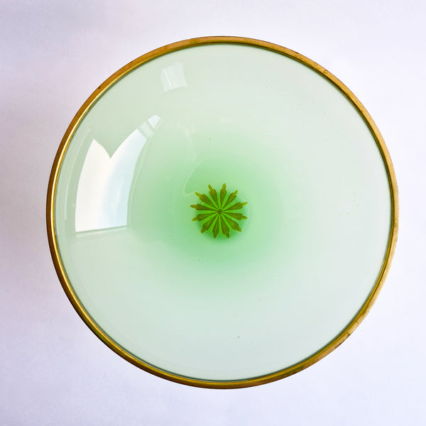 1930s jade green glass fruit stand