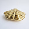 Large vintage brass oyster-shell box