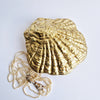 Large vintage brass oyster-shell box