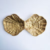 Large vintage brass oyster-shell box