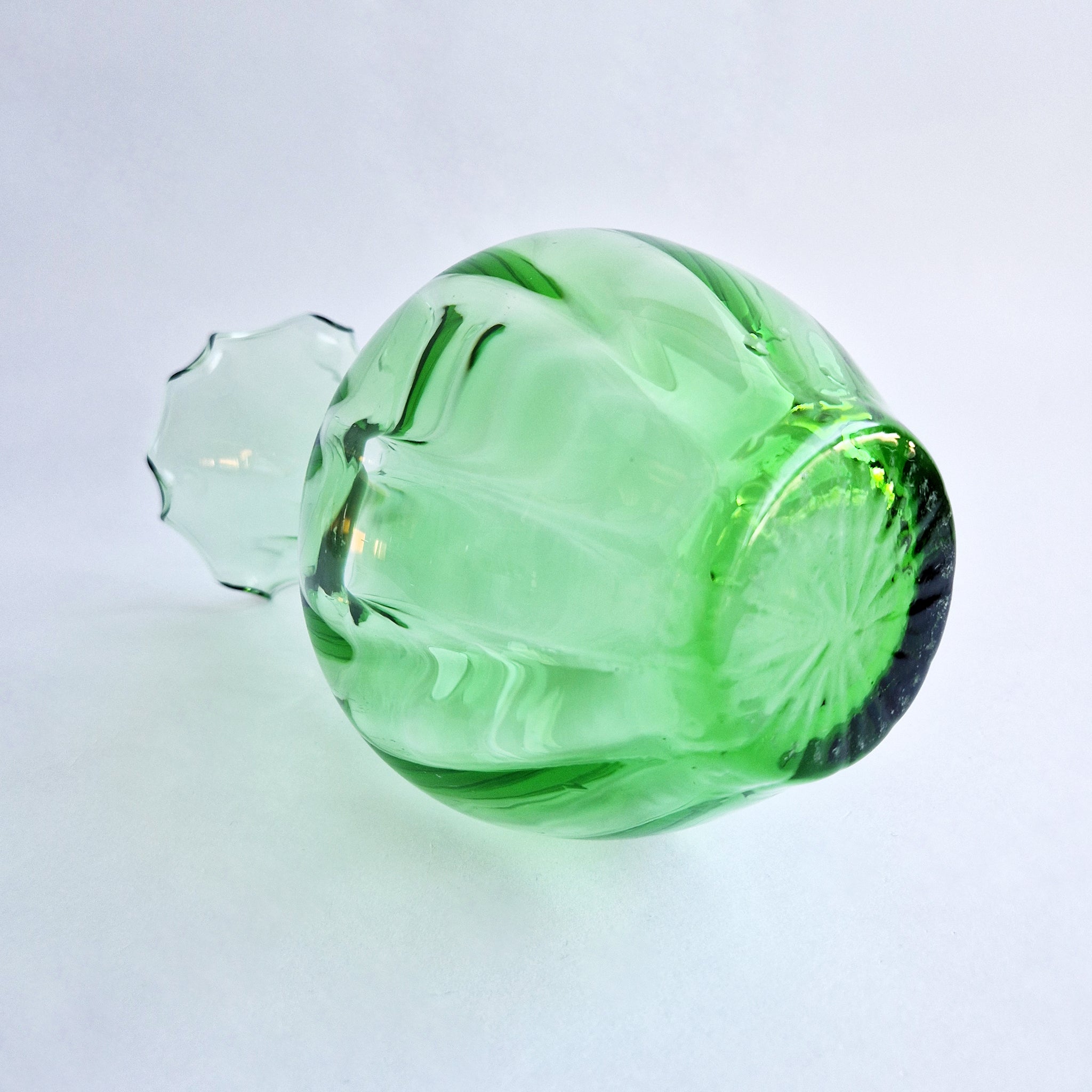 Vintage Empoli green glass vase