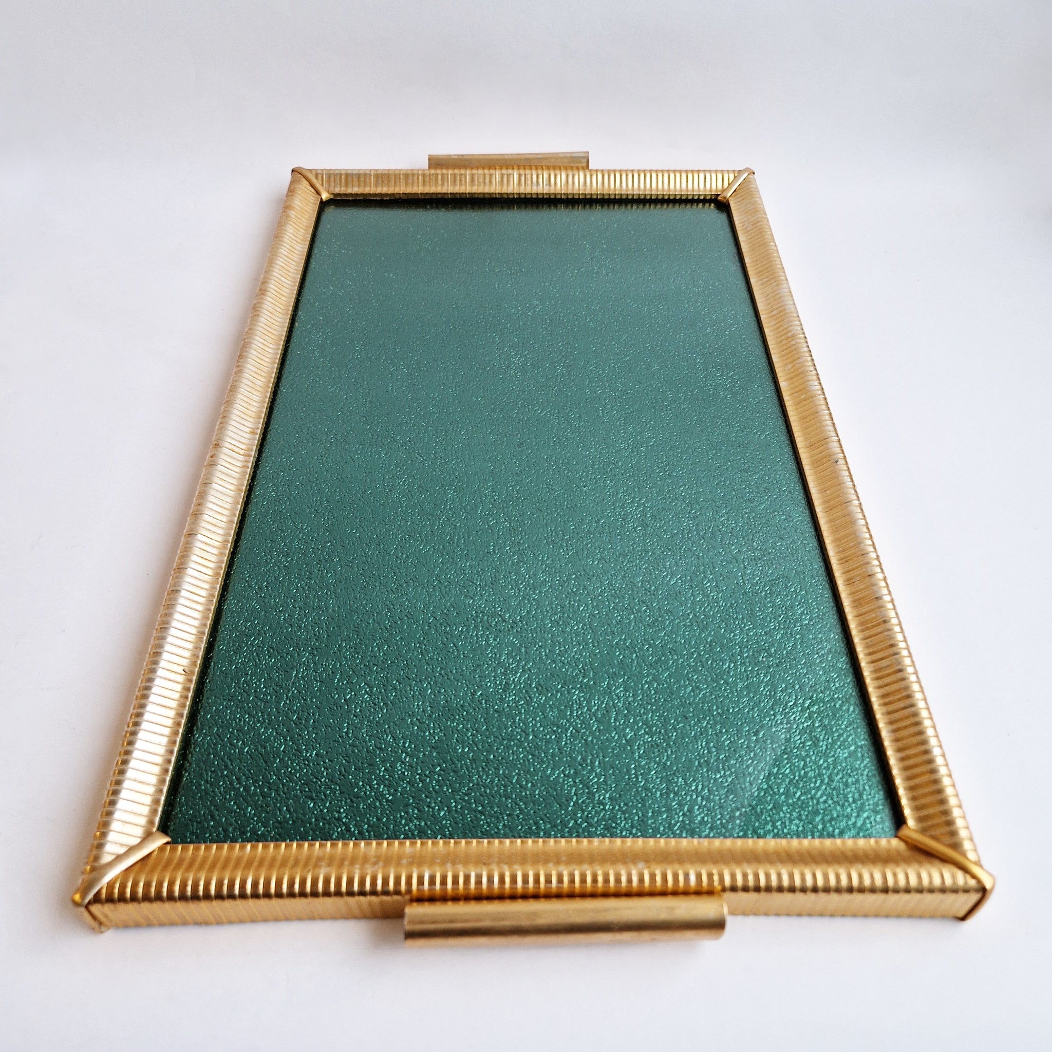 Mid-century Italian green glass tray