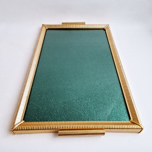 Mid-century Italian green glass tray