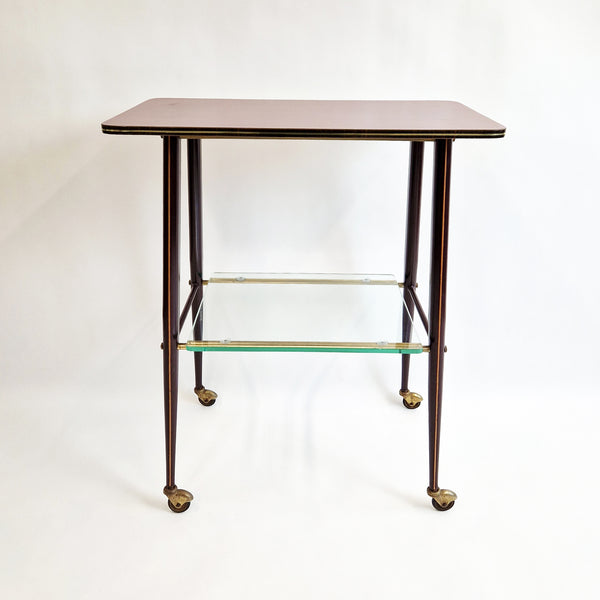 Mid-century metal and glass TV stand / side table
