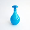 Vintage Italian opaline blue glass bottle