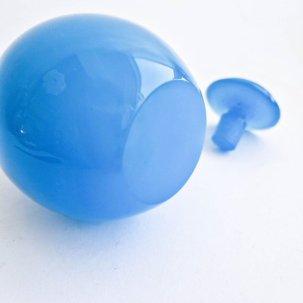 Vintage Italian opaline blue glass bottle