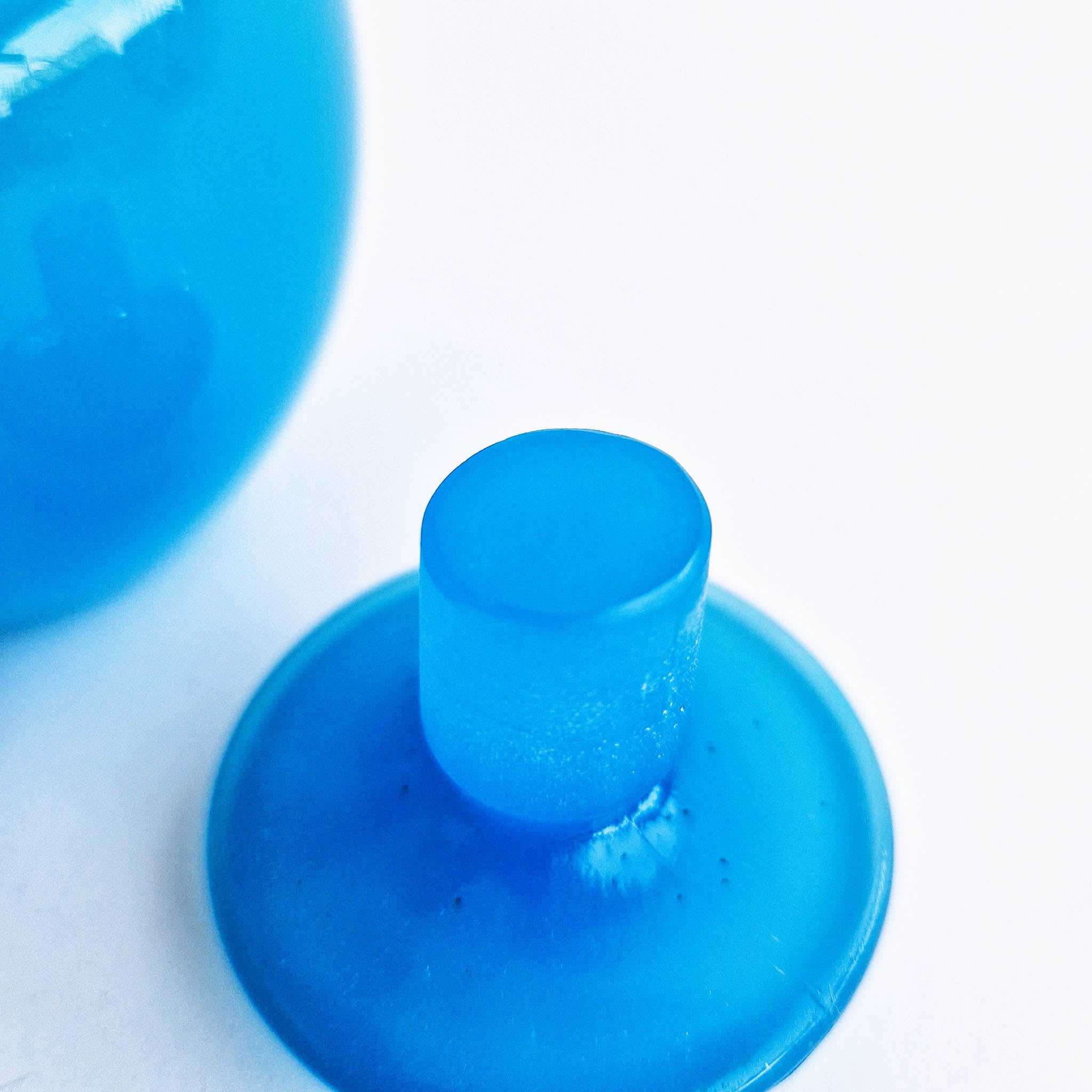 Vintage Italian opaline blue glass bottle
