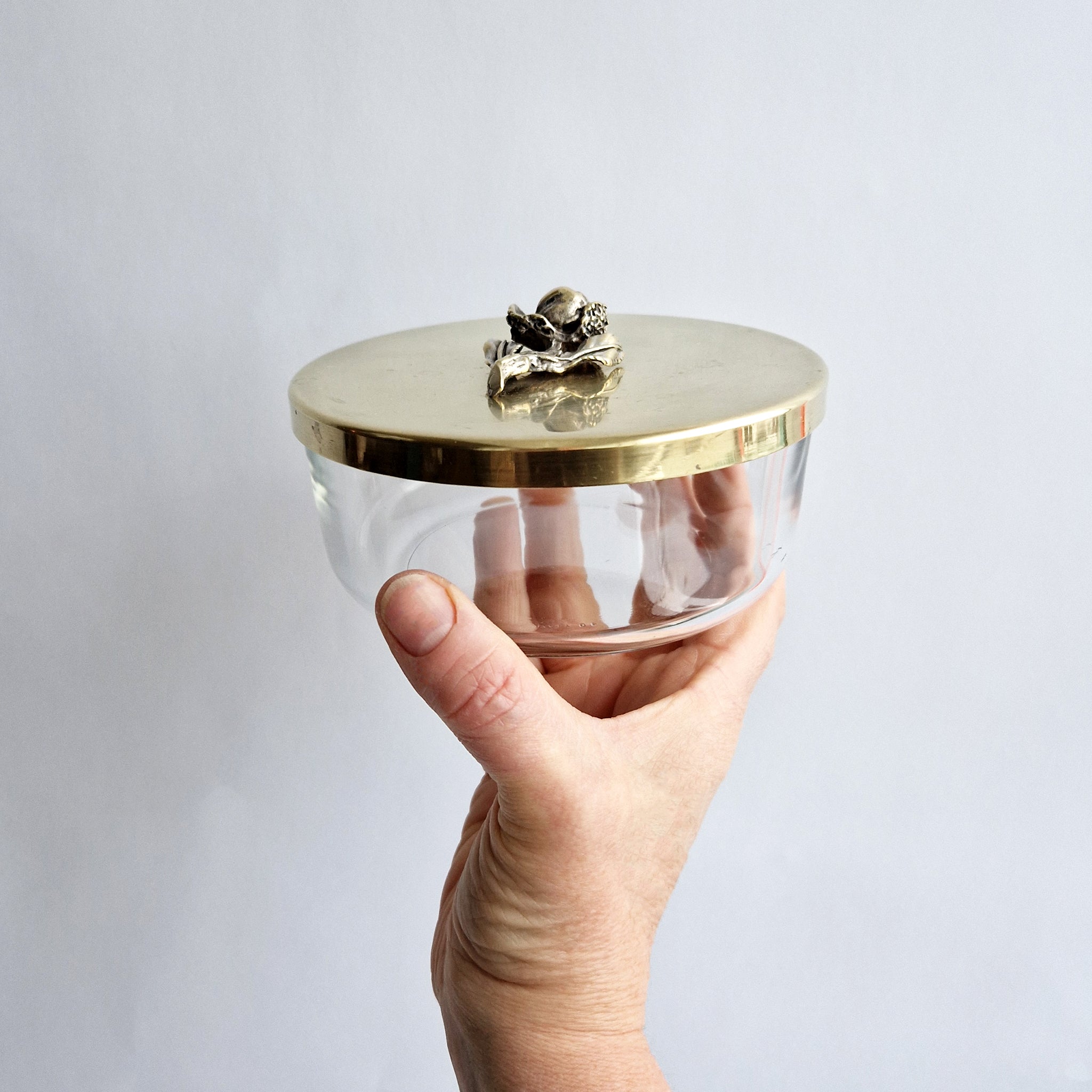 Vintage Italian glass lidded trinket box